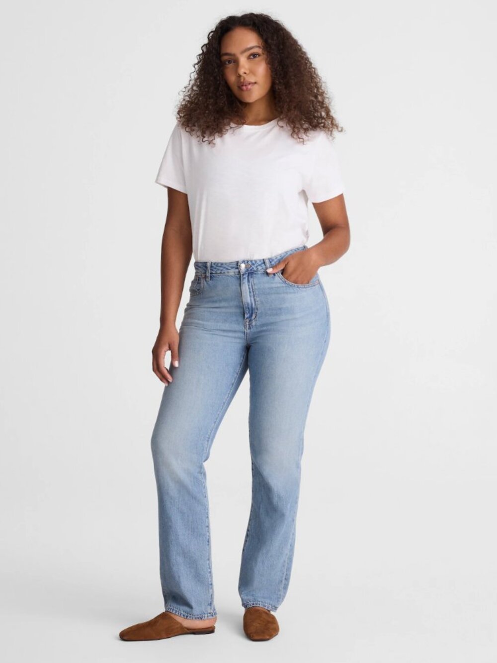 Madewell The Curvy Dean Easy Straigjt Jean In Airy Denim 20W NZ115 $148.00